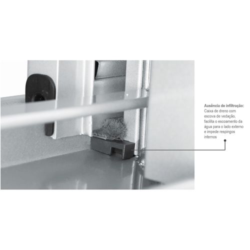 Janela Veneziana de Correr Aço 6 folhas Grade Quadriculada 100x150x12cm Vidro Liso Branco Prátika - Sasazaki