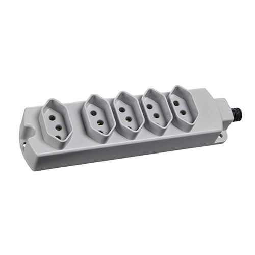 Régua de tomadas 2P+T – 20A – 5 postos cinza - Margirius
