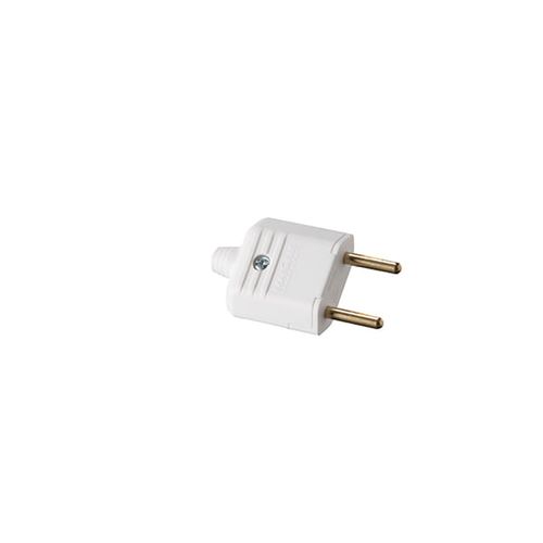 Plugue desmontável 2P 180º de 10A branco – A granel - Margirius