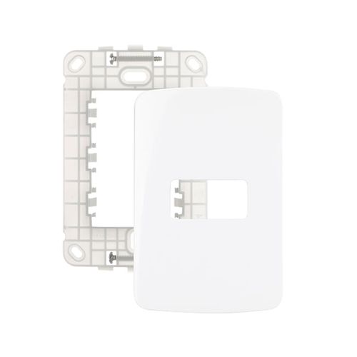 Placa 4×2 1 posto B3 + Suporte B3 – Branco - Margirius