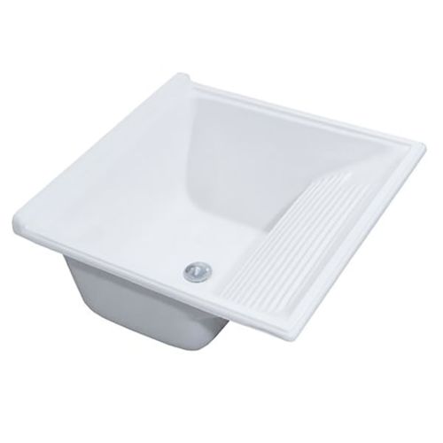Tanque simples em mármore sintético 60 x 60 branco - T060BR - Decoralita