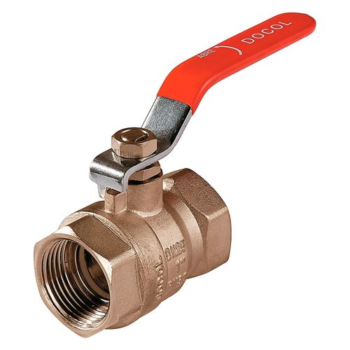 Válvula de esfera com alavanca 1/2" vermelha 221206 - Docol