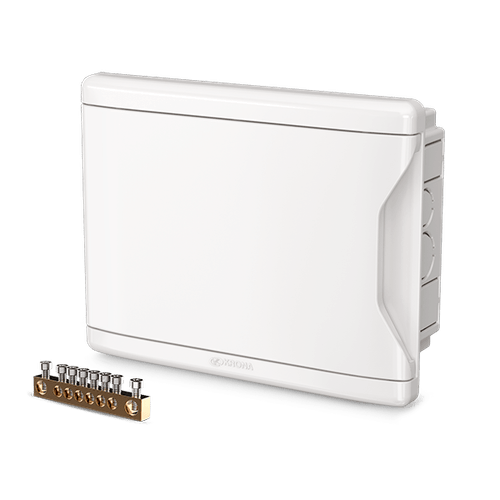 Quadro de distribuição 8d/6n embutir com barramento 1277 - Krona