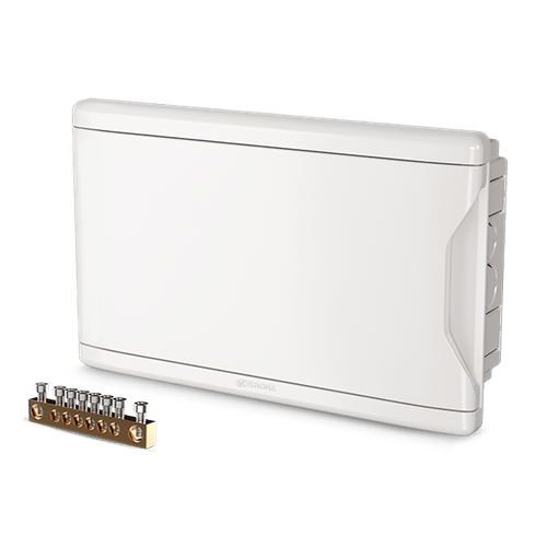 Quadro de distribuição 12d/9n embutir com barramento 1278 - Krona