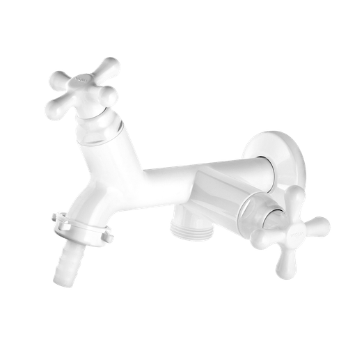 Torneira com derivação máquina de lavar para tanque marujá branco 1130982 - Viqua