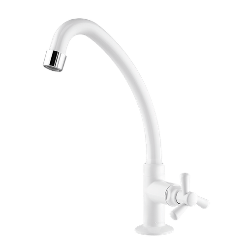 Torneira de mesa bica móvel para cozinha pacific branco 1190603 - Viqua