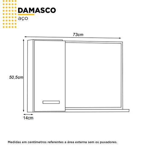 Espelheira em aço Damasco Preto - Cozimax