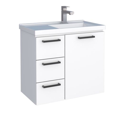 Toucador em aço Ameixa Branco gavetas Brancas - Cozimax