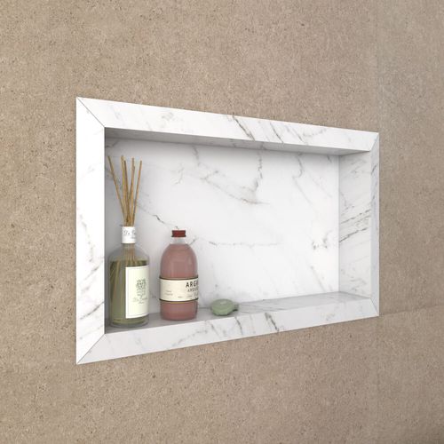 Nicho Diamante em Porcelanato Polido 60x30 Branco - Cozimax