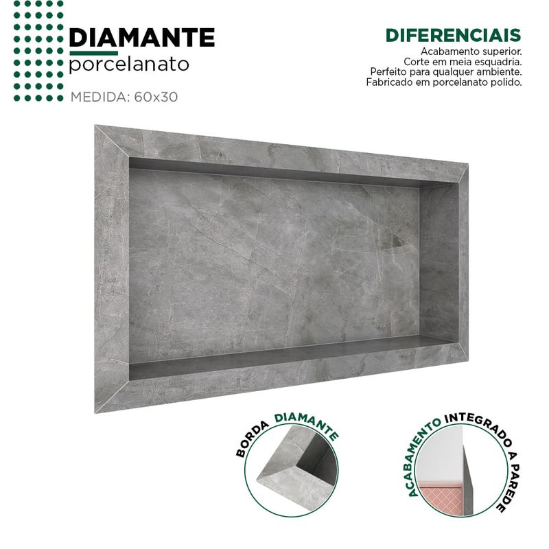 Nicho-Diamante-em-Porcelanato-Polido-60x30-Branco-CinzaCozimax