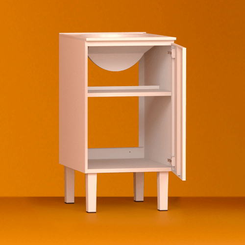 Gabinete em Aço Vênus Branco com tanque 50 Branco - Cozimax