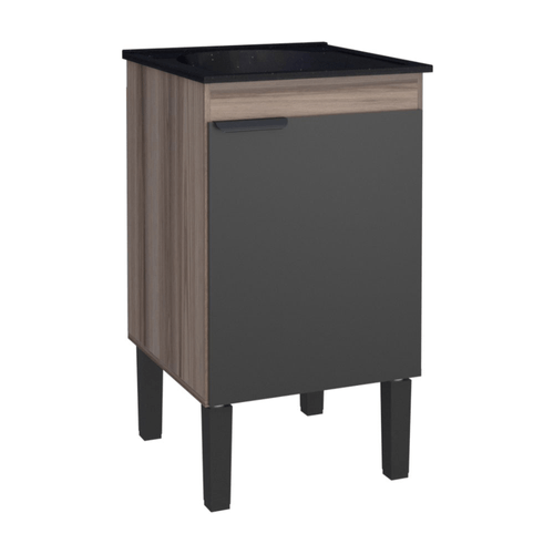 Gabinete em madeira Flamingo com tanque 47 Preto - Cozimax