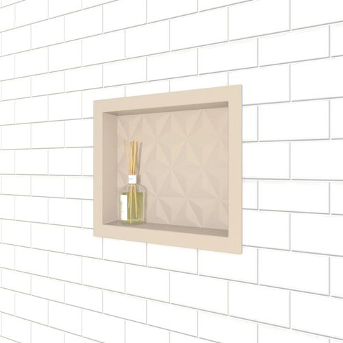 Nicho Texturizado em Mármore Sintético 40x30 Bege - Cozimax