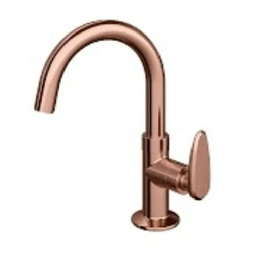 Torneira De Mesa Bica Alta Para Banheiro Allure Décore Rose Gold - Viqua