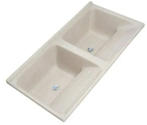 Tanque duplo em mármore sintético 120 x 60q  marrom imperial - T120QMI - Decoralita