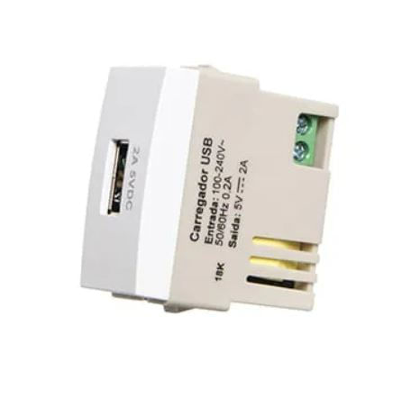 Módulo Tomada Sleek Tomada carregador USB 2A bivolt - Margirius
