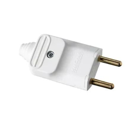 Plugue desmontável 2P 180º de 20A com prensa cabos branco – A granel - Margirius