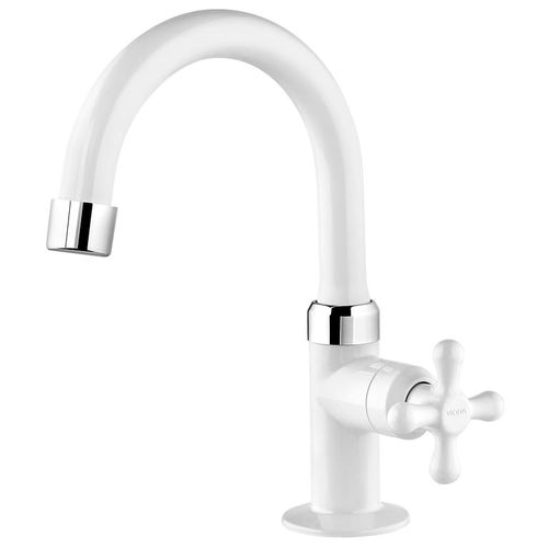 Torneira de mesa bica alta para banheiro marujá branco 1130702 - Viqua