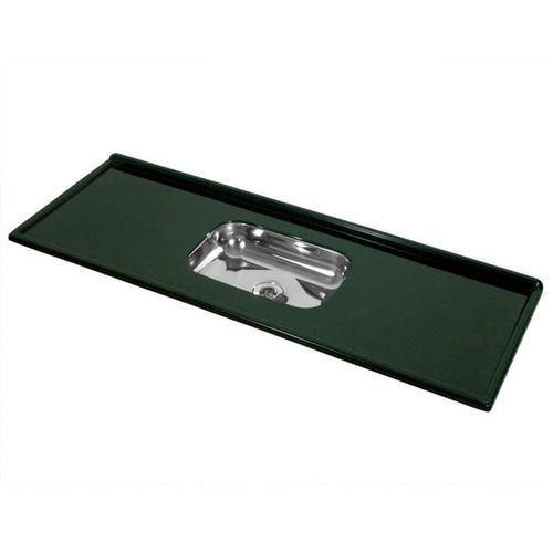 Pia bojo inox em 120 x 54  verde romano - PI1244VR - Decoralita