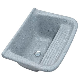 Tanque simples em mármore sintético  50 x 40 cinza real - T000CR - Decoralita