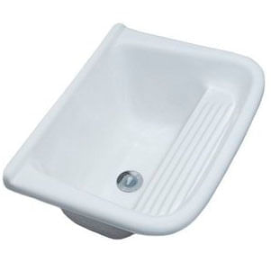 Tanque simples em mármore sintético 60 x 50 branco - T001BR - Decoralita