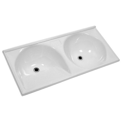 Tanque duplo em mármore sintético 102 x 50 branco - T102BR - Decoralita