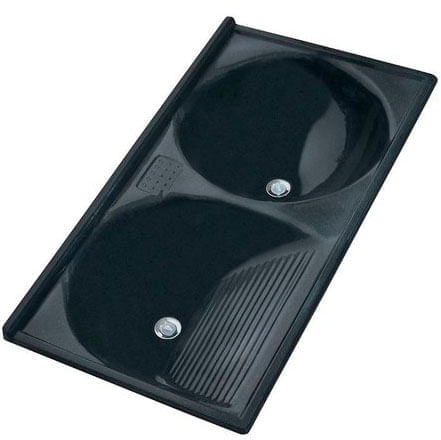 Tanque duplo em mármore sintético 114 x 55 verde romano - T114VR - Decoralita