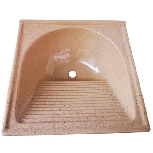 Tanque marmofibra em mármore sintético 60x60 marrom imperial - TM0600MI - Decoralita