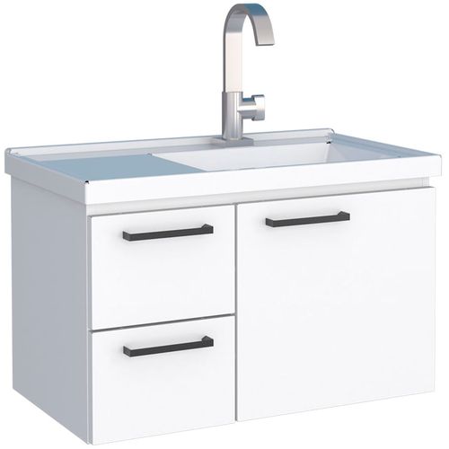 Toucador em aço Romã Branco gaveta Branca - Cozimax