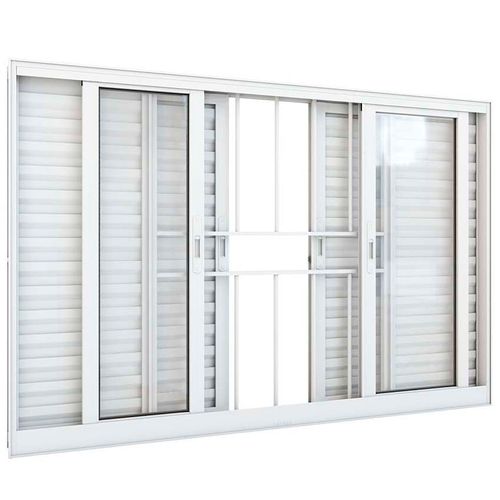 Janela Veneziana Correr Central C/Grade - 100X150 Req. 11 - Lucasa Alumínio 9041.0  -  Ullian
