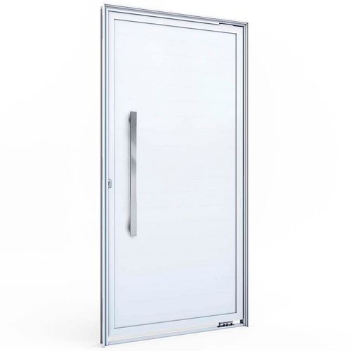 Porta De Giro Pivotante Lambri Sem Friso C/ Puxador 80Cm - 215X105 R.8 - Lucasa Alumínio 9181.1 - Ullian