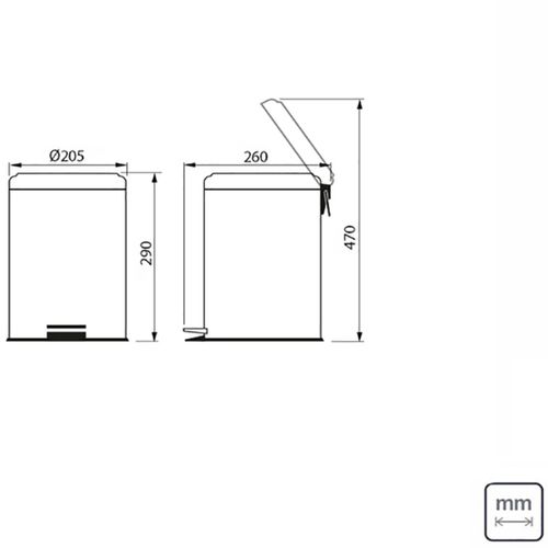 Lixeira Inox com Pedal Tramontina Brasil 5 L com Acabamento Polido e Balde Interno - Tramontina