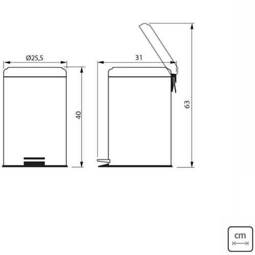 Lixeira Inox com Pedal Tramontina Brasil com Acabamento Polido e Balde Interno Removível 12 L - Tramontina
