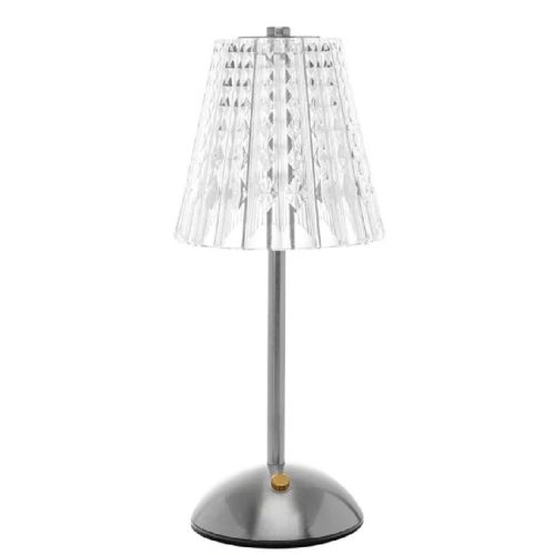 LUMINARIA DE MESA WOLFF LEUMINA PRATA LED 3 TONS USB 12.5X12.5X30CM 61828