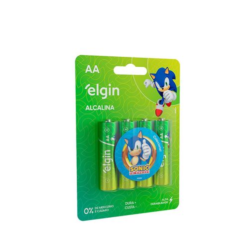 Pilhas Alcalinas AA Blister c/ 4 Peças Elgin