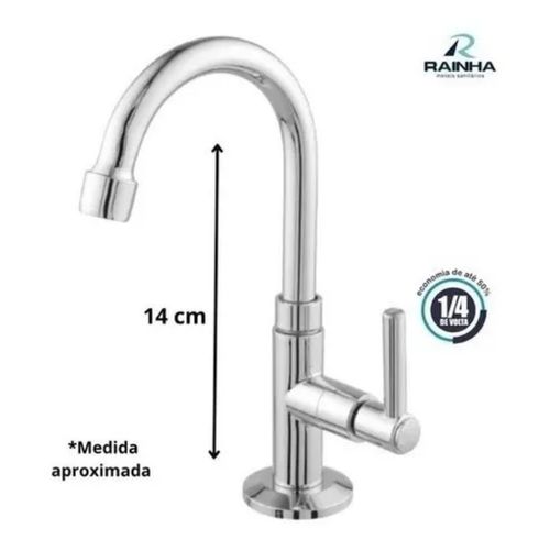 Torneira Lavatória Rainha  Cano Baixo Light  Arejador Fixo