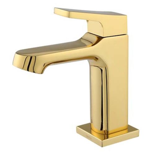 Torneira Lavatório Rainha Para Bancada Square Gold