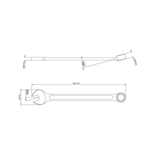 Chave Combinada 15 mm Tramontina Basic com Corpo em Aço Especial Cromado