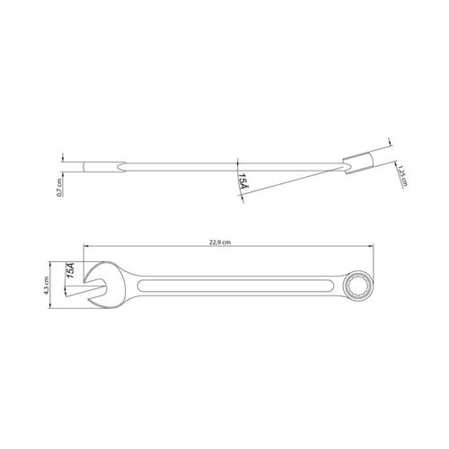 Chave Combinada 19 mm Tramontina Basic com Corpo em Aço Especial Cromado