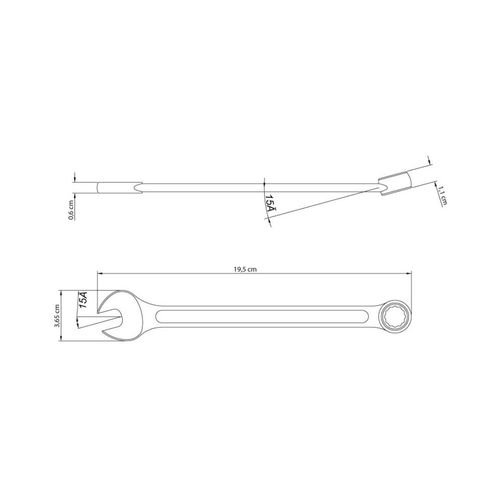 Chave Combinada 16 mm Tramontina Basic com Corpo em Aço Especial Cromado