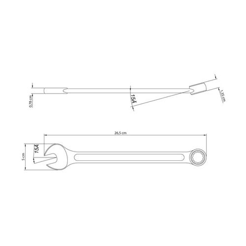 Chave Combinada 22 mm Tramontina Basic com Corpo em Aço Especial Cromado