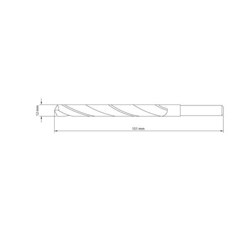 Broca para Aço 12x151 mm Tramontina em Aço Rápido HSS DIN 338