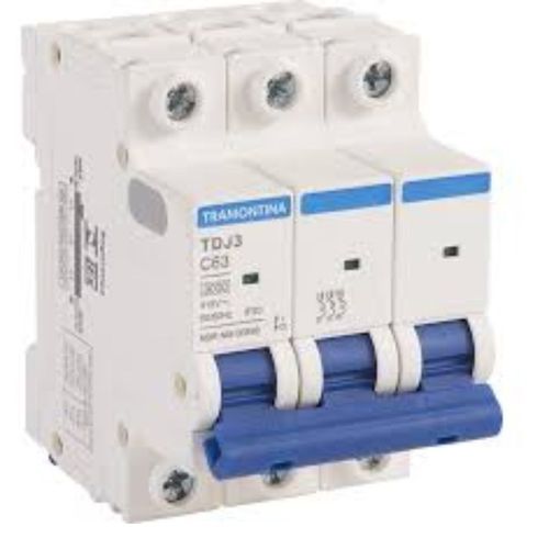 Disjuntor Tripolar Tramontina 63A Din TDJ3-3C63 Curva C