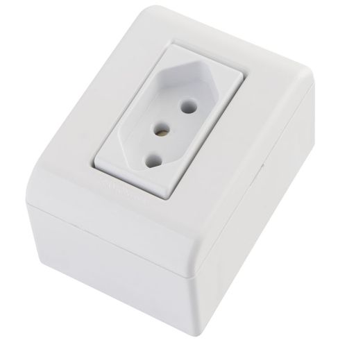 Caixa de Sobrepor 1 Tomada 2P+T 10 A 250 V Tramontina LizFlex Branca