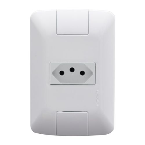 Conjunto 4x2 com 1 Tomada 2P+T Tramontina Aria 10 A 250 V Branco