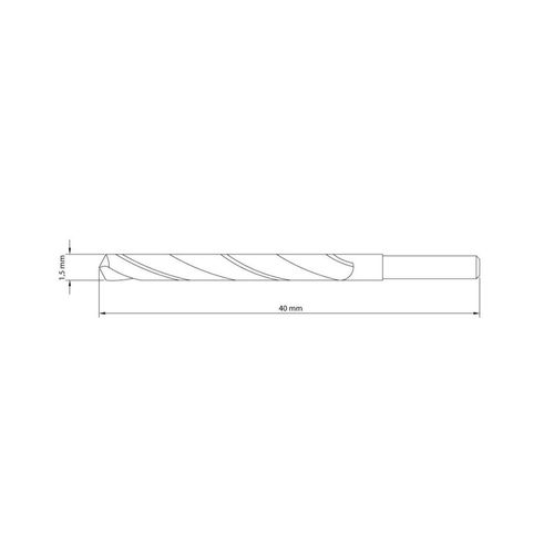 Broca para Aço 1.5x40 mm Tramontina em Aço Rápido HSS DIN 338
