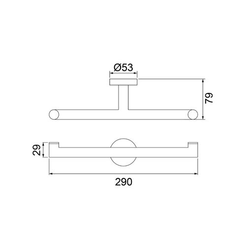 Suporte duplo para toalha Lorenzetti 2022 B82  Preto