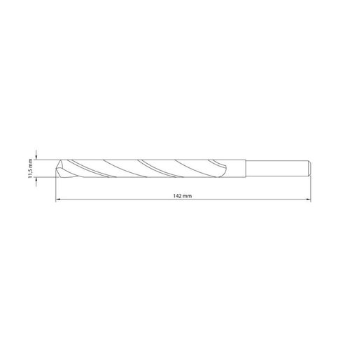 Broca para Aço 11.5x142 mm Tramontina em Aço Rápido HSS DIN 338