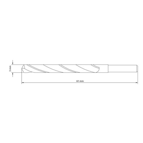 Broca para Aço 3x61 mm Tramontina em Aço Rápido HSS DIN 338