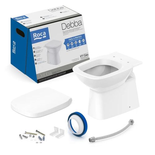 Kit De Bacia Roca Convencional Assento Termofixo Com Queda Amortecida E Itens De Instalação